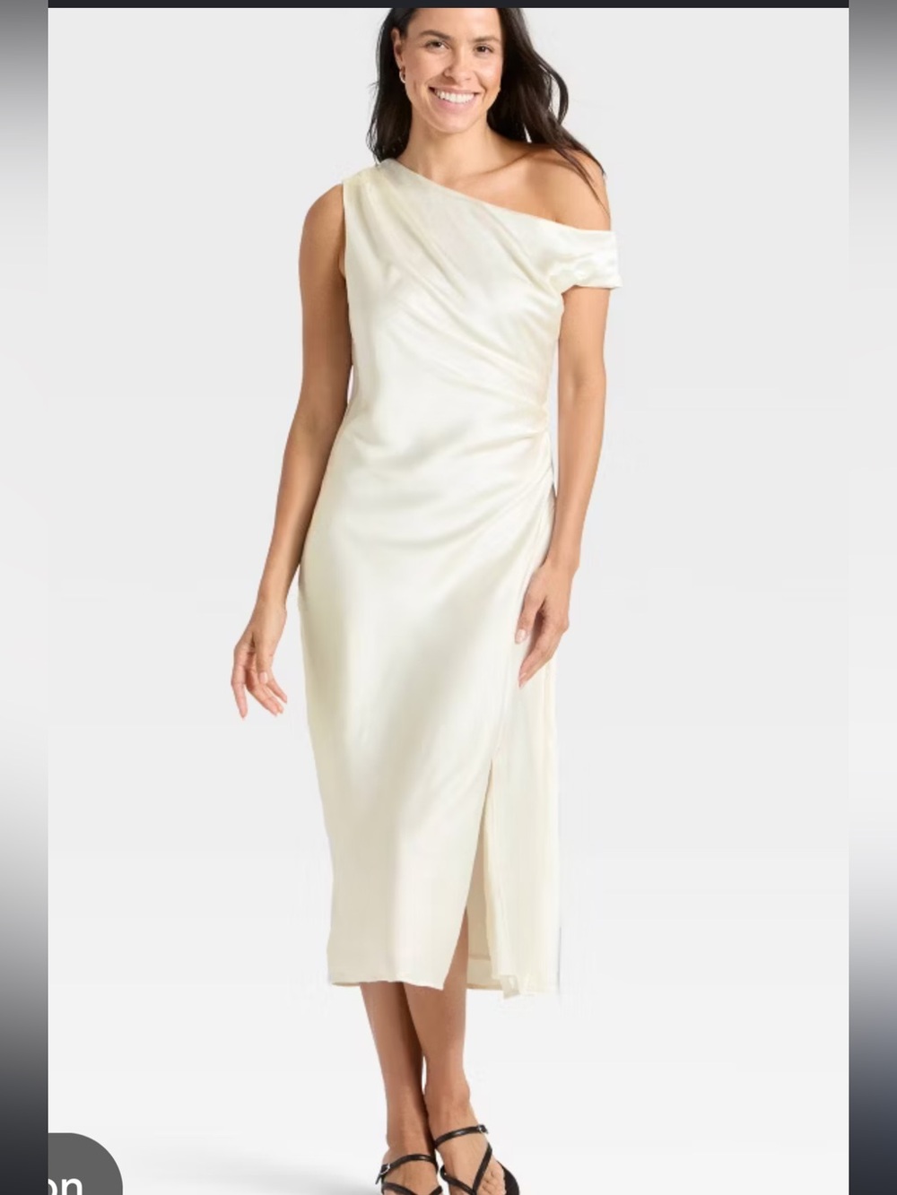 a new day Cream Midi Dress with Side Slit